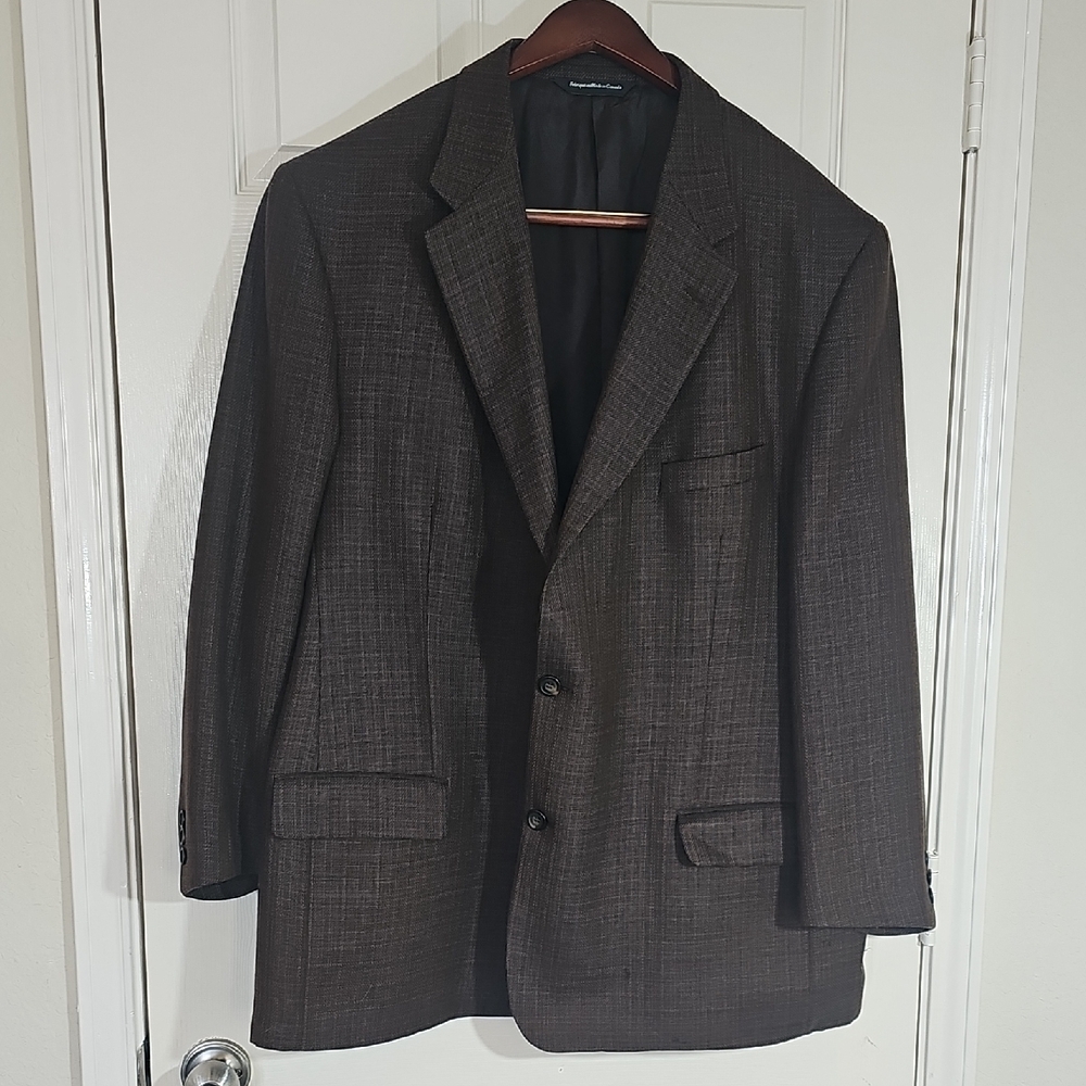 Coppley Wool Classic Brown Single Breasted Men's Blazer Size 50 T